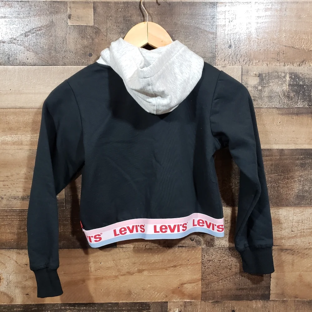 Levi's logo waistband slightly‎ cropped hoodie sweatshirt girls size 8-10 years
